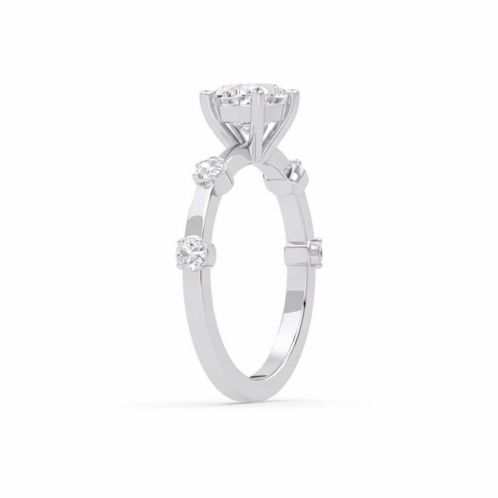 Lab Grown Diamond 1.50 CTW Oval Solitaire Ring- Sterling Silver