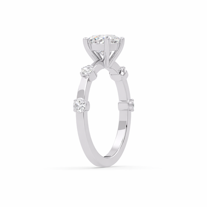 Lab Grown Diamond 1.50 CTW Oval Solitaire Ring- Sterling Silver