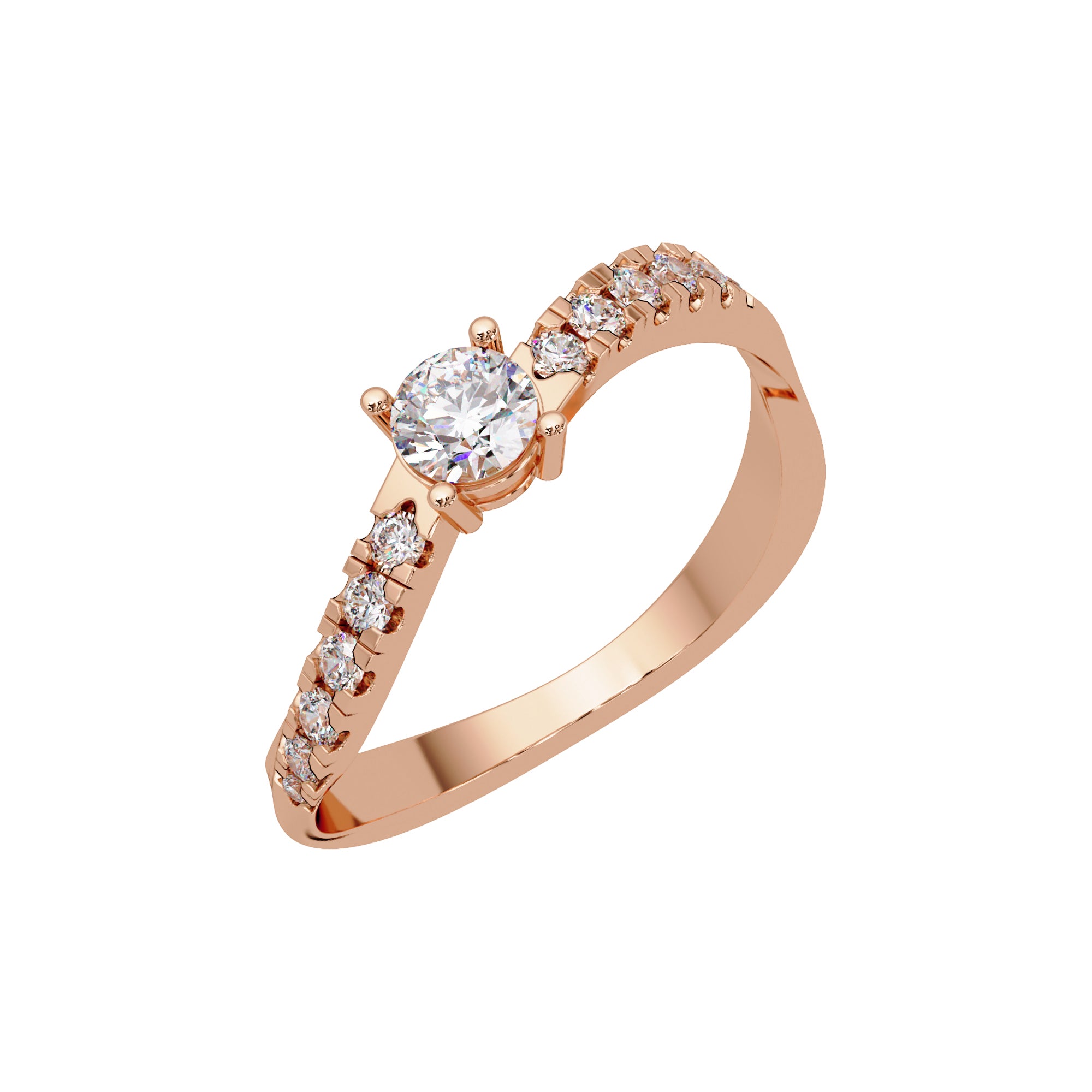 Lab Grown Diamond 0.45 CTW Round Solitaire Ring- Sterling Silver
