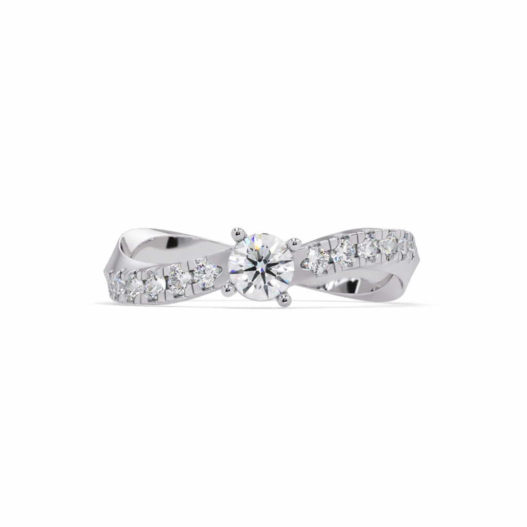 Lab Grown Diamond 0.45 CTW Round Solitaire Ring- Sterling Silver