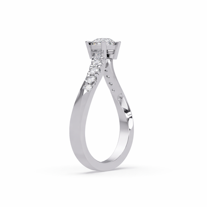 Lab Grown Diamond 0.45 CTW Round Solitaire Ring- Sterling Silver