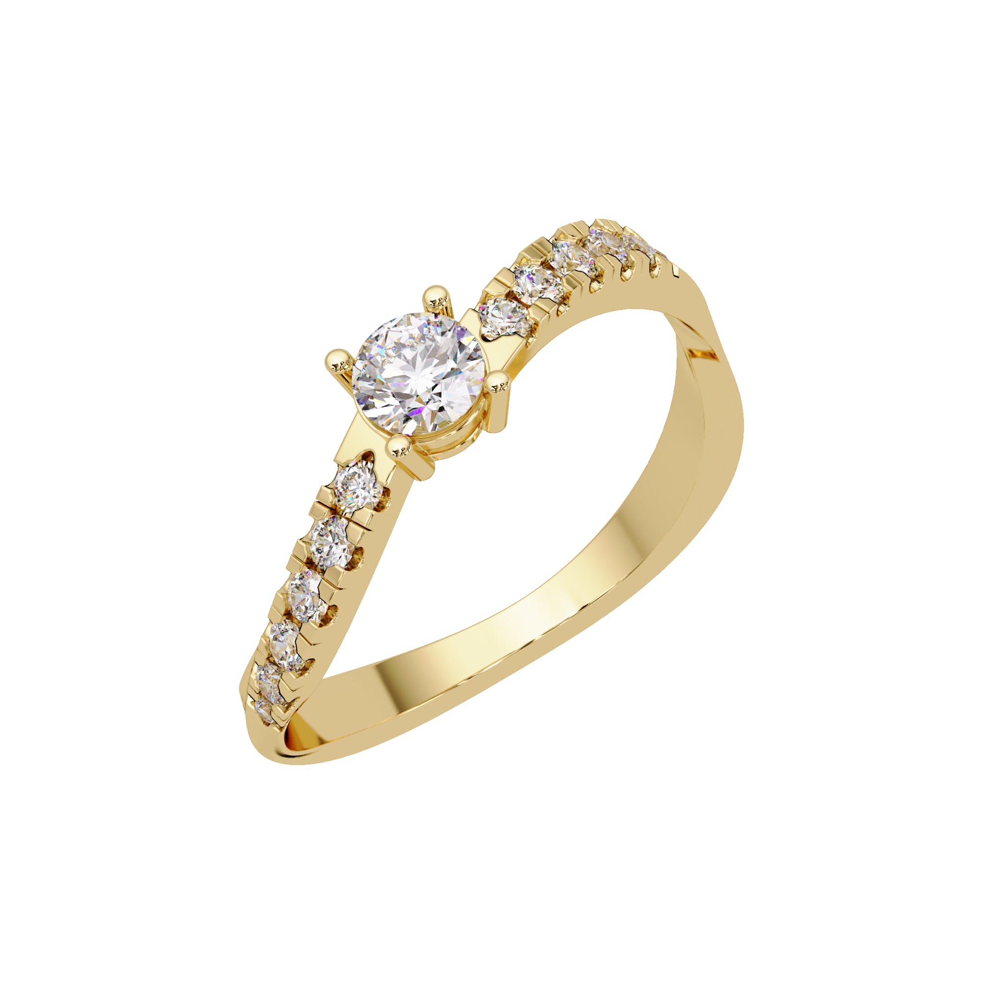 Lab Grown Diamond 0.45 CTW Round Solitaire Ring- Sterling Silver