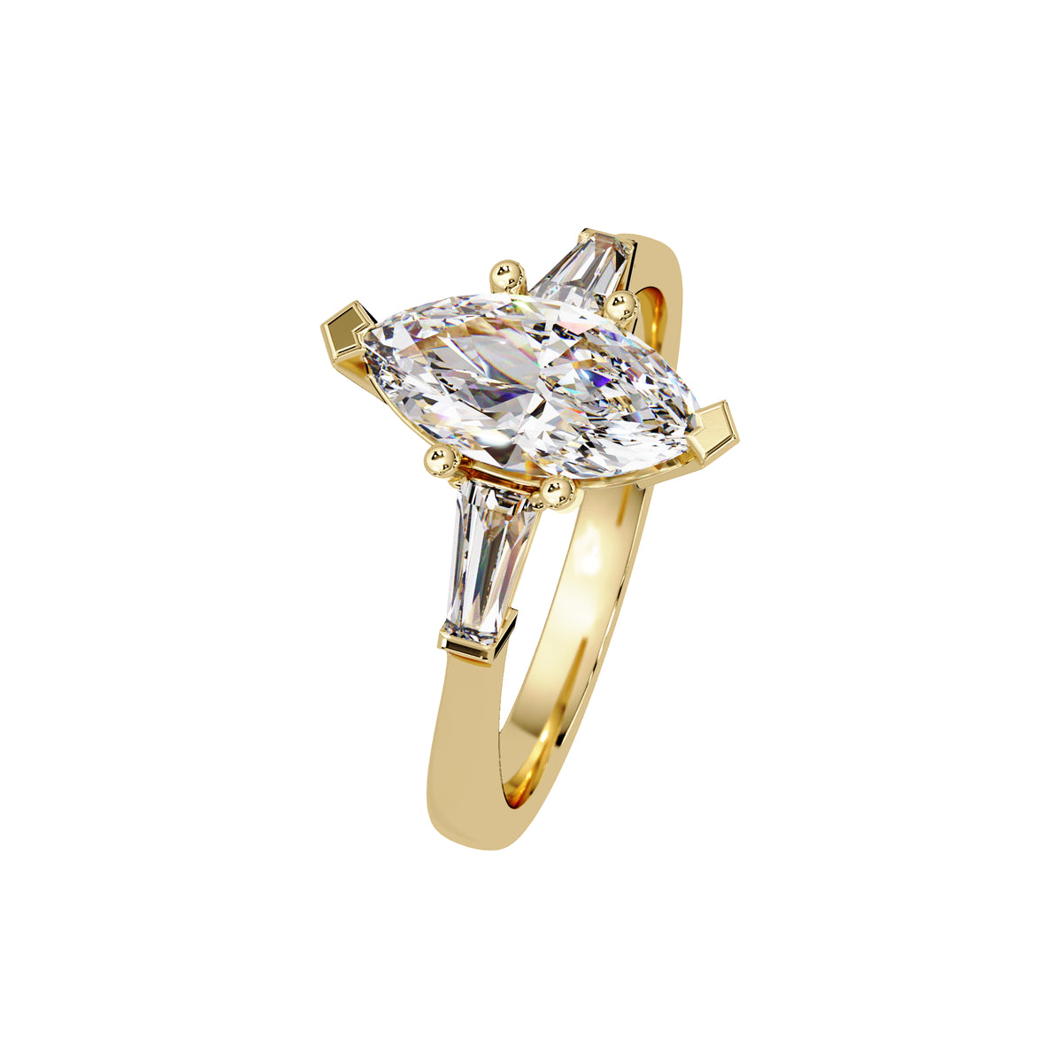 Lab Grown Diamond 1.50 CTW Marquise Three Stone Ring- Sterling Silver