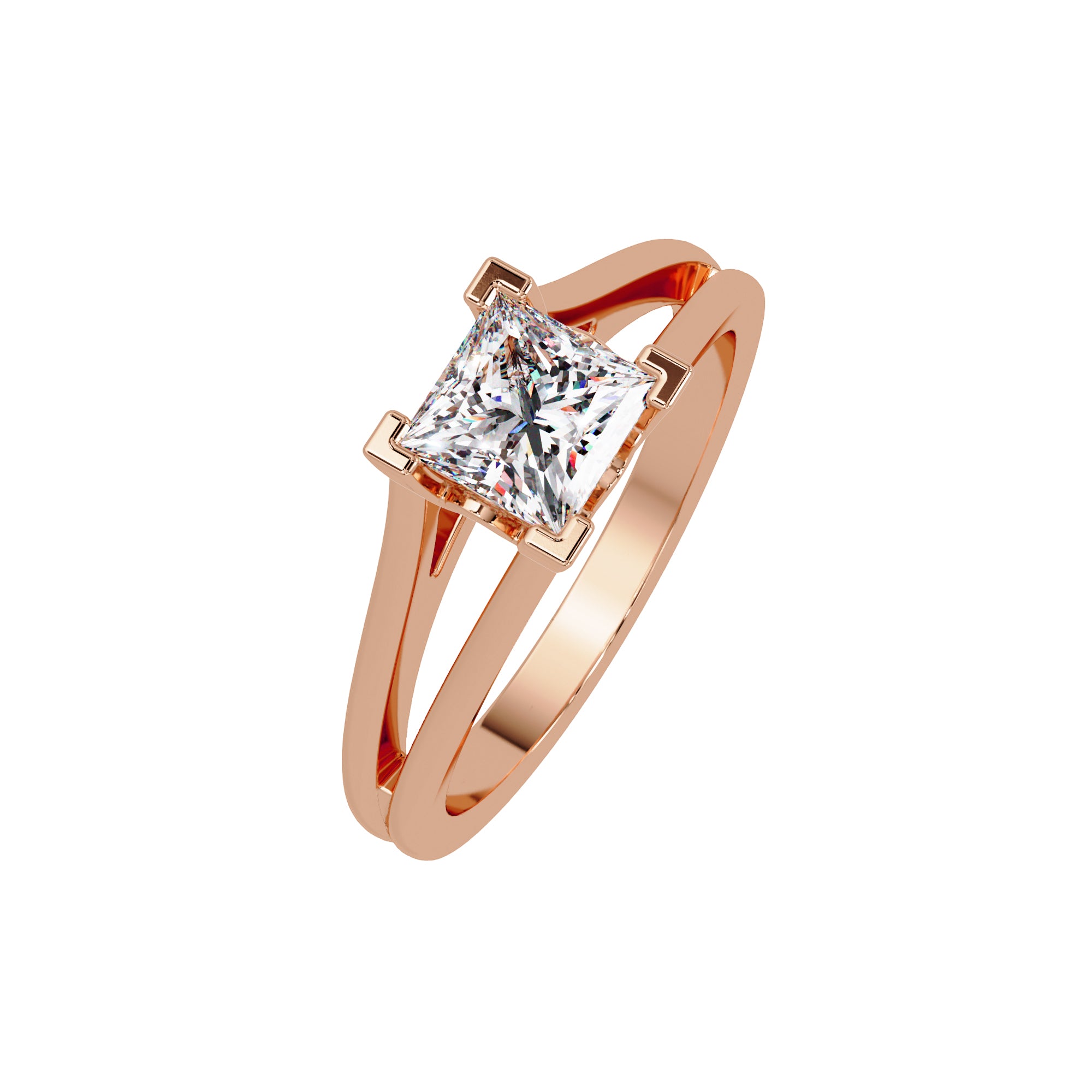 Lab Grown Diamond 1.00 CTW Square Minimalist Solitaire Ring- Sterling Silver