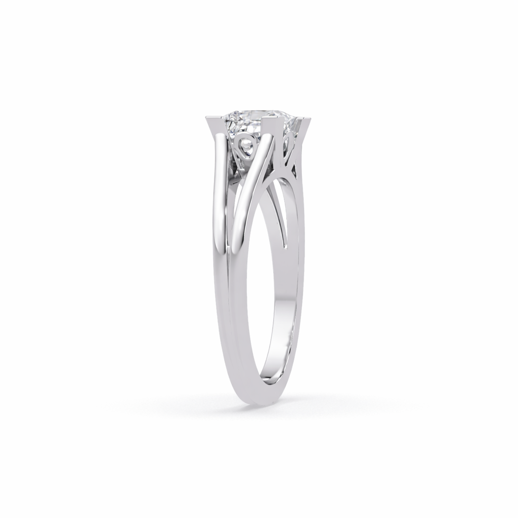 Lab Grown Diamond 1.00 CTW Square Minimalist Solitaire Ring- Sterling Silver