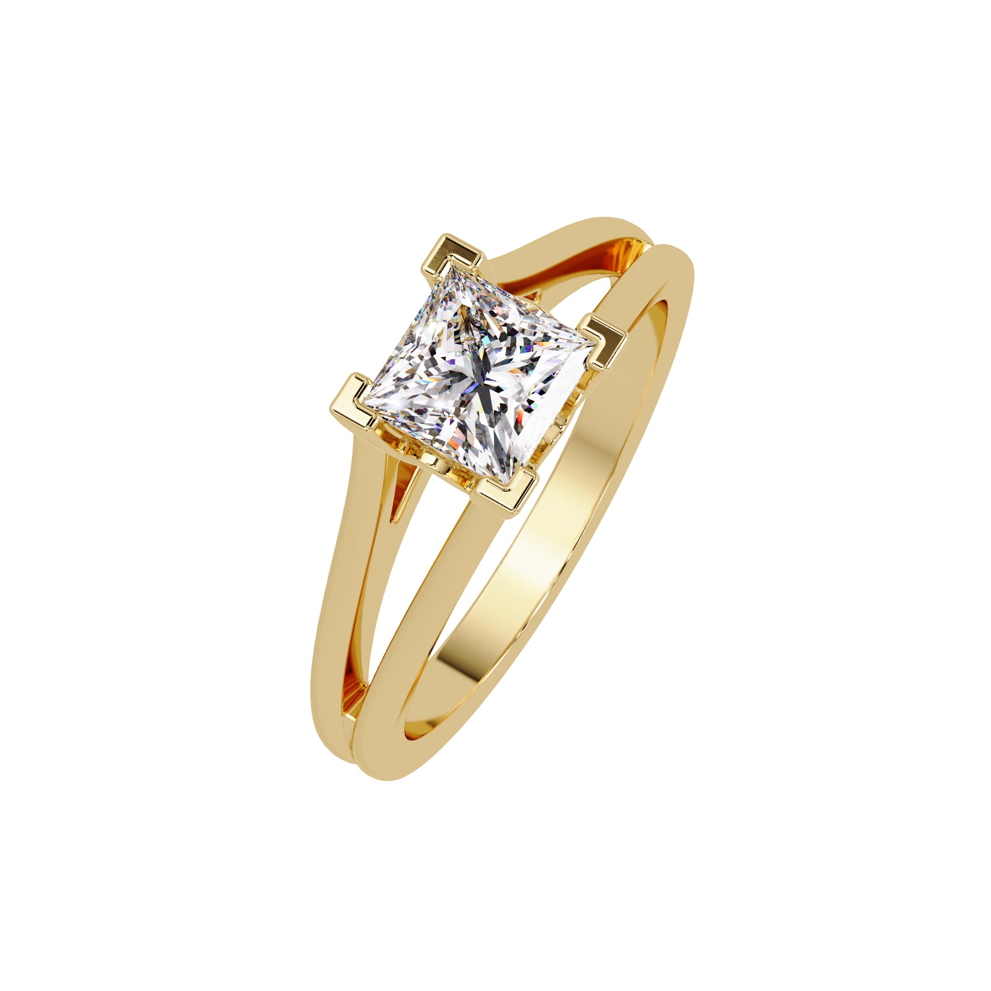 Lab Grown Diamond 1.00 CTW Square Minimalist Solitaire Ring- Sterling Silver