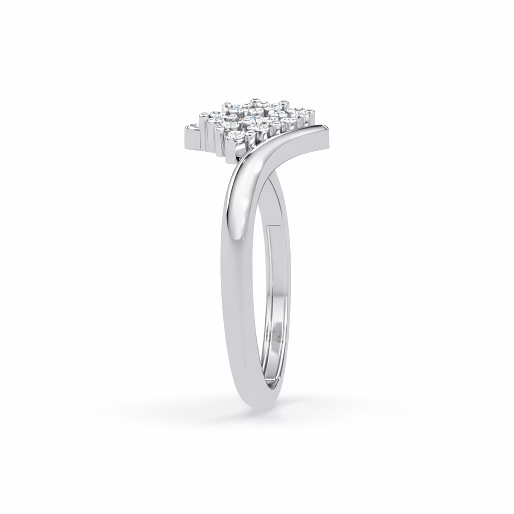 Lab Grown Diamond 0.27 CTW Round Cluster Women Ring- Sterling Silver