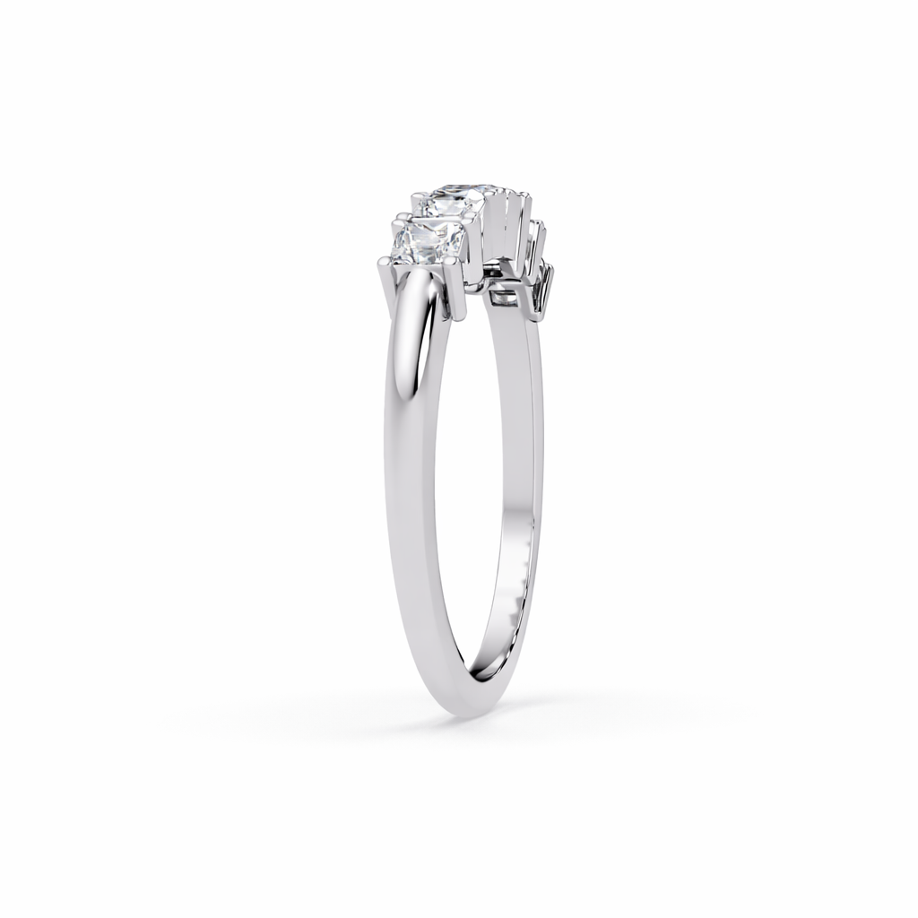 Lab Grown Diamond 0.65 CTW Square Classic Five-Stone Ring- Sterling Silver
