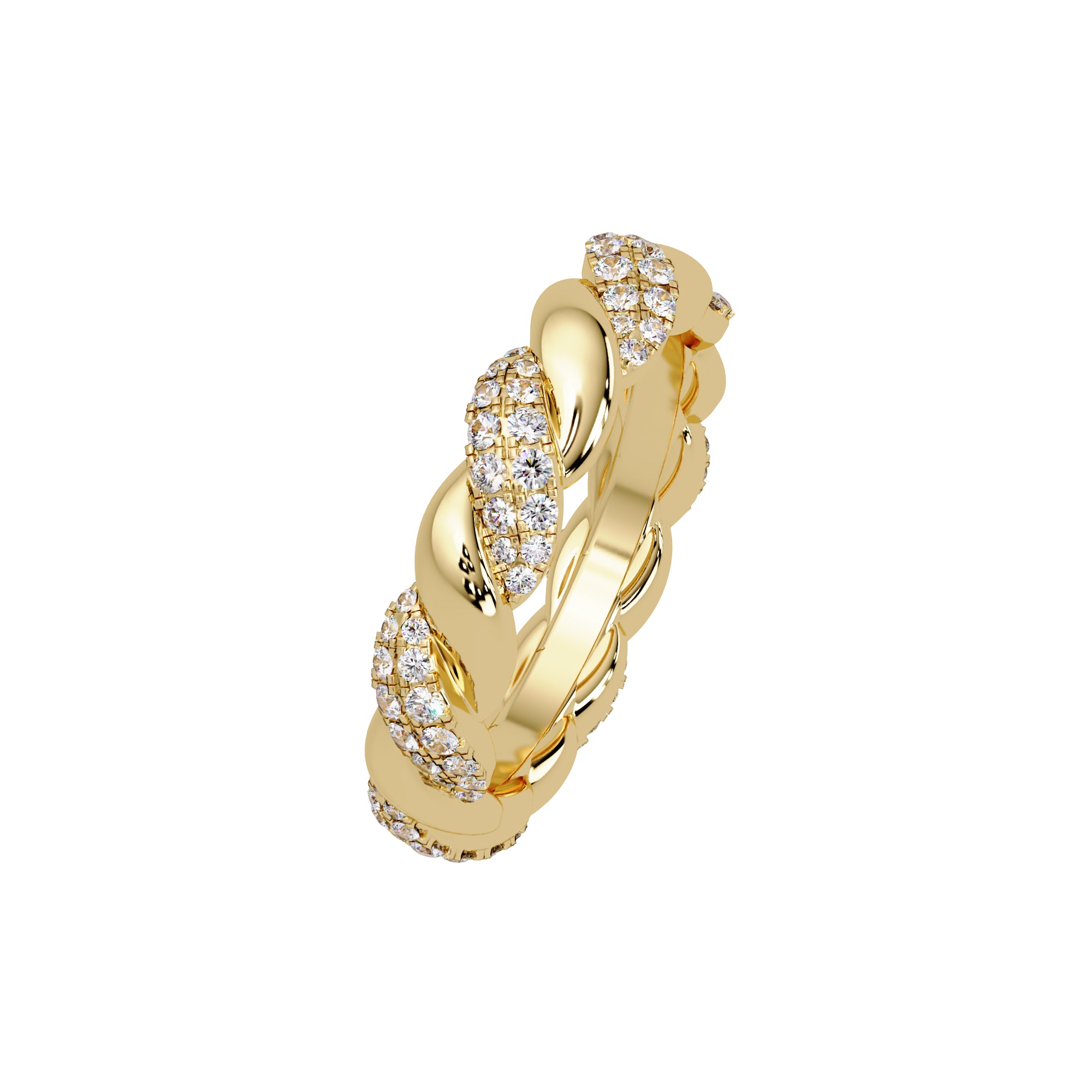 Lab Grown Diamond 0.55 CTW Round Braided Pavé Band Ring- Sterling Silver