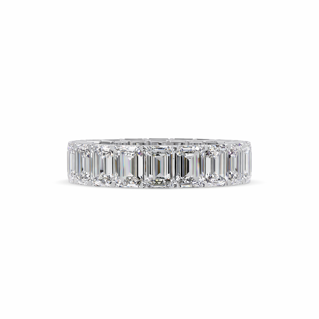 Lab Grown Diamond 6.00 CTW Octagon Full Eternity Ring- Sterling Silver