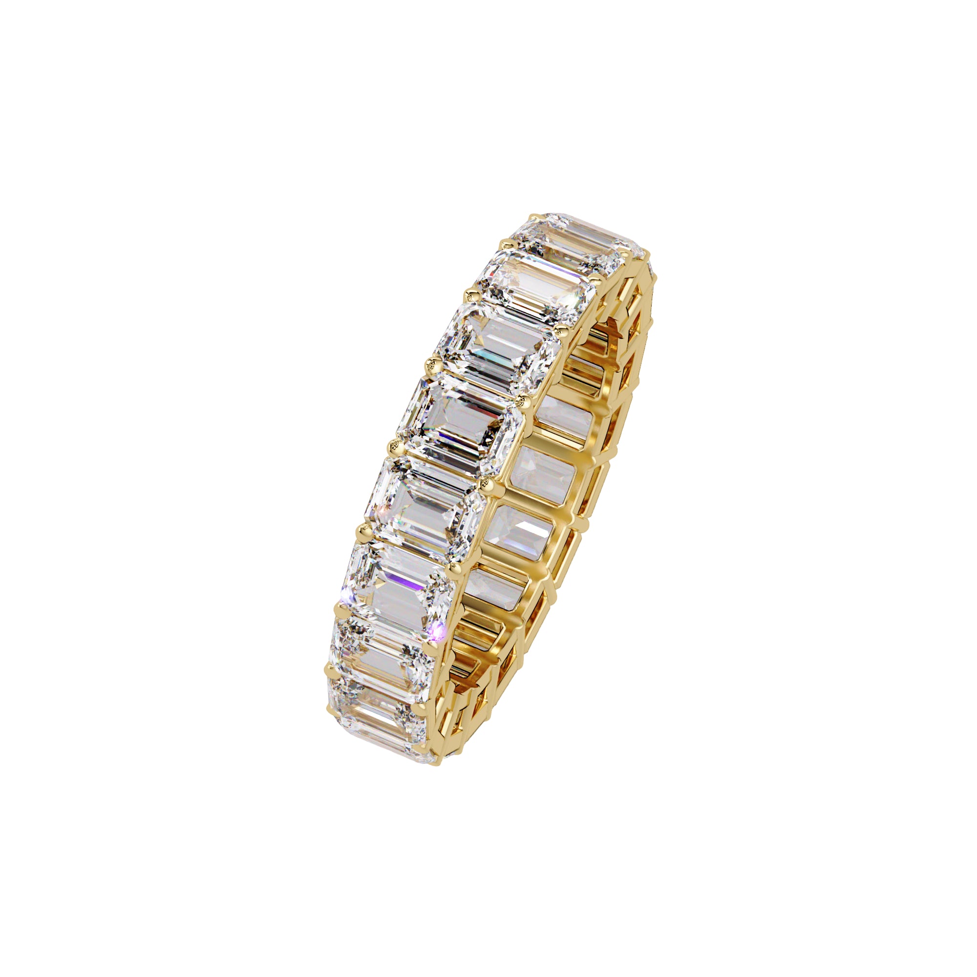 Lab Grown Diamond 6.00 CTW Octagon Full Eternity Ring- Sterling Silver