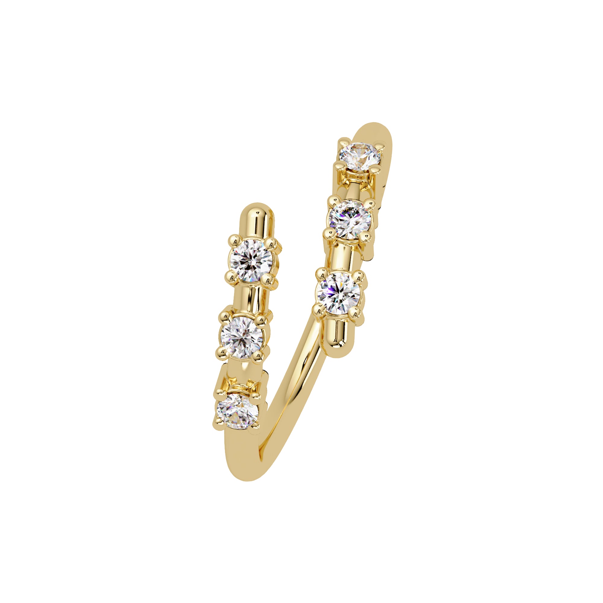 Lab Grown Diamond 0.20 CTW Round Open Band Ring- Sterling Silver