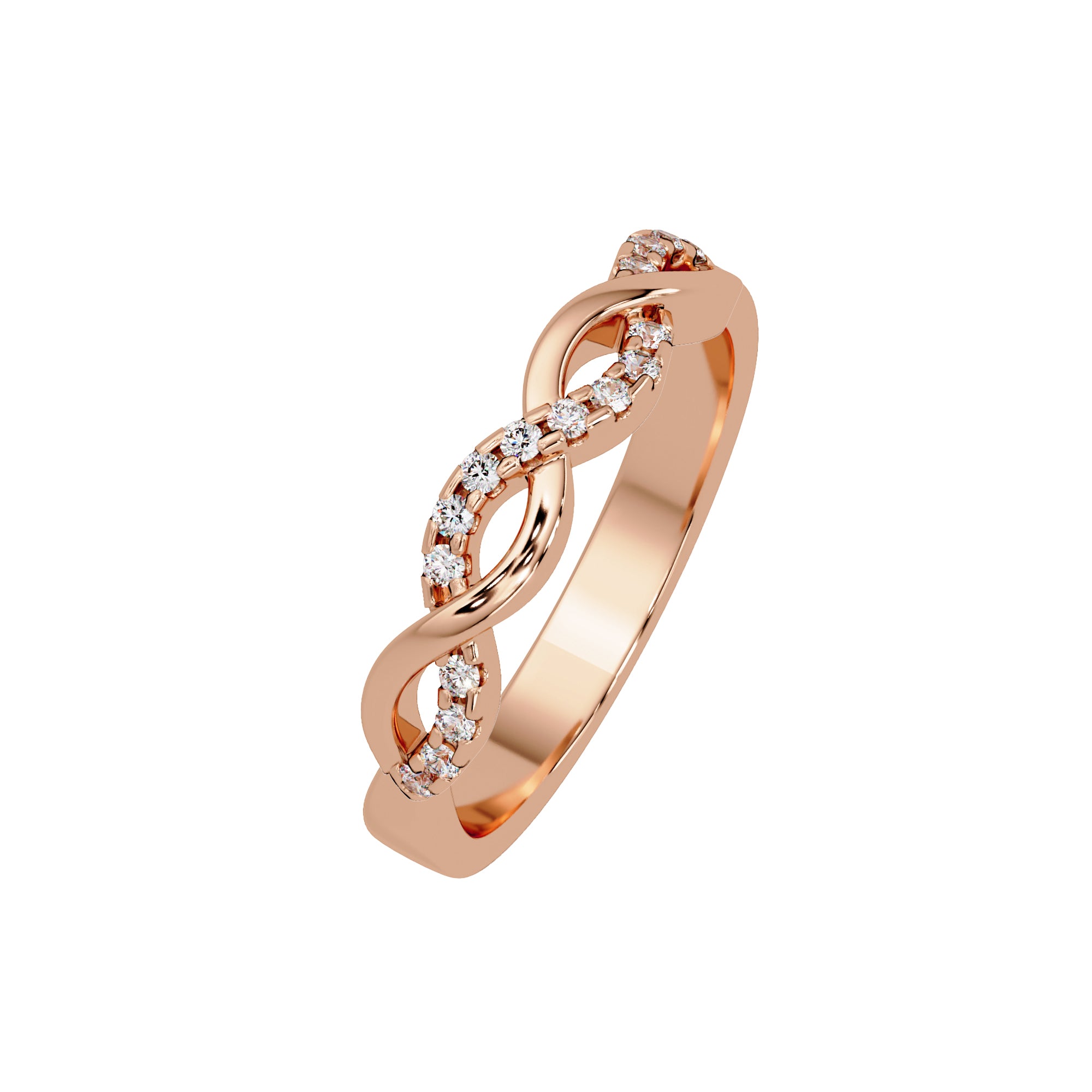Lab Grown Diamond 0.10 CTW Infinity Twist PavÃ© Band Ring- Sterling Silver