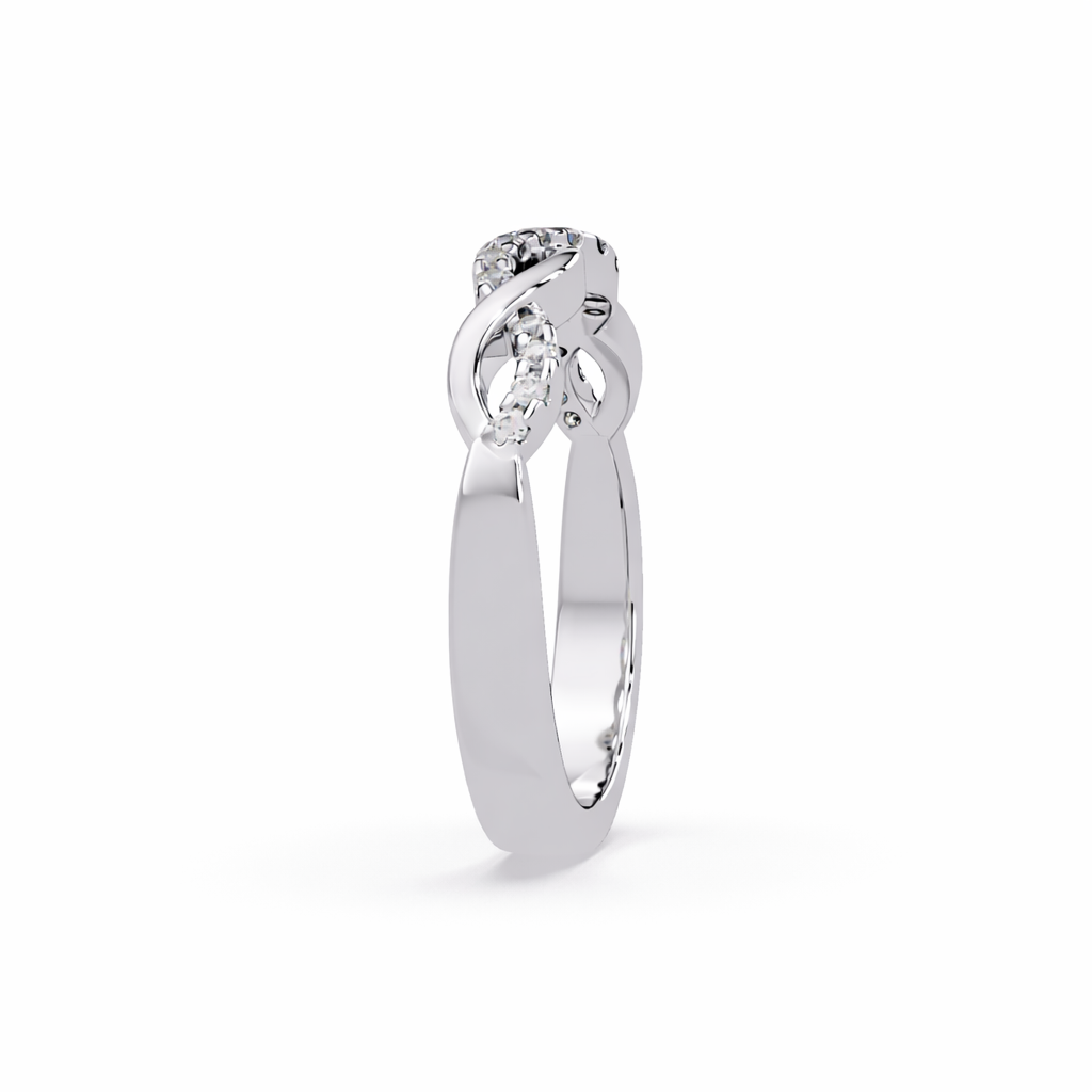 Lab Grown Diamond 0.10 CTW Infinity Twist PavÃ© Band Ring- Sterling Silver