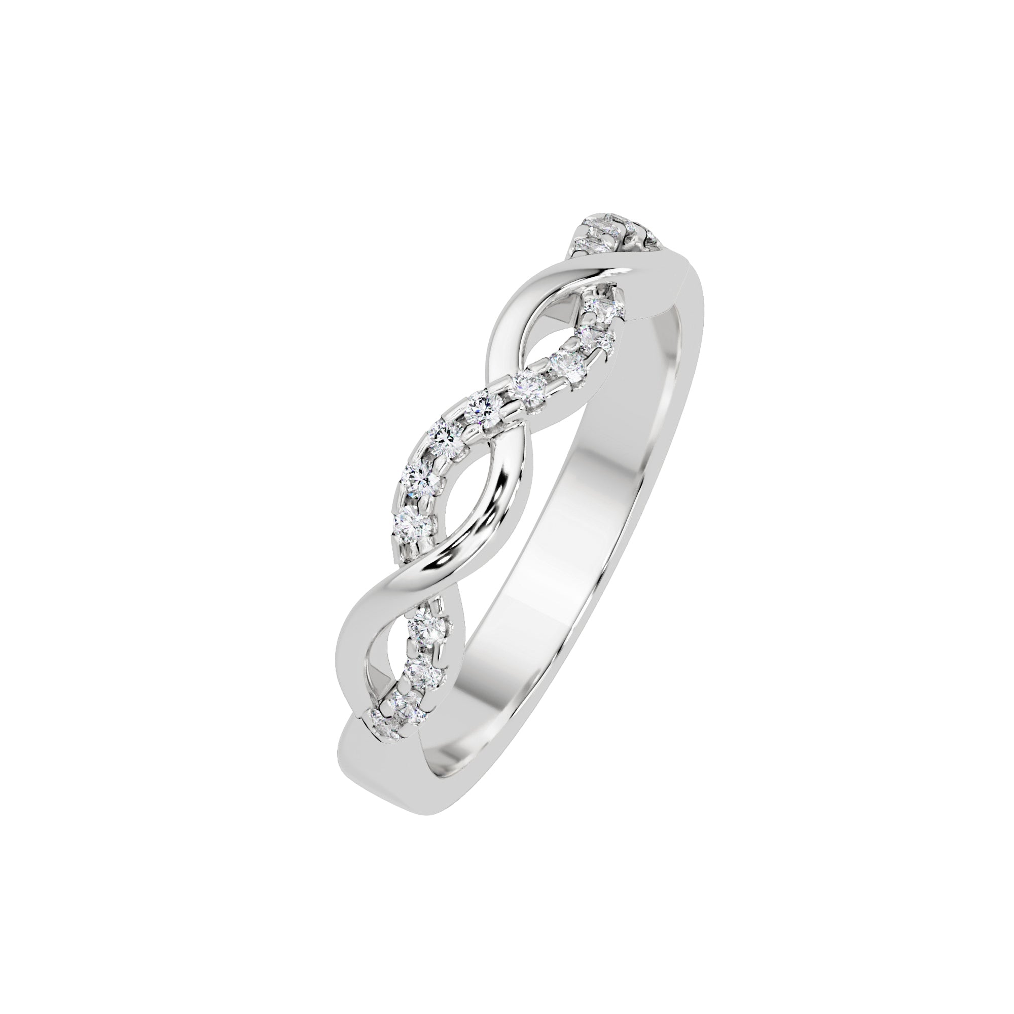 Lab Grown Diamond 0.10 CTW Infinity Twist PavÃ© Band Ring- Sterling Silver