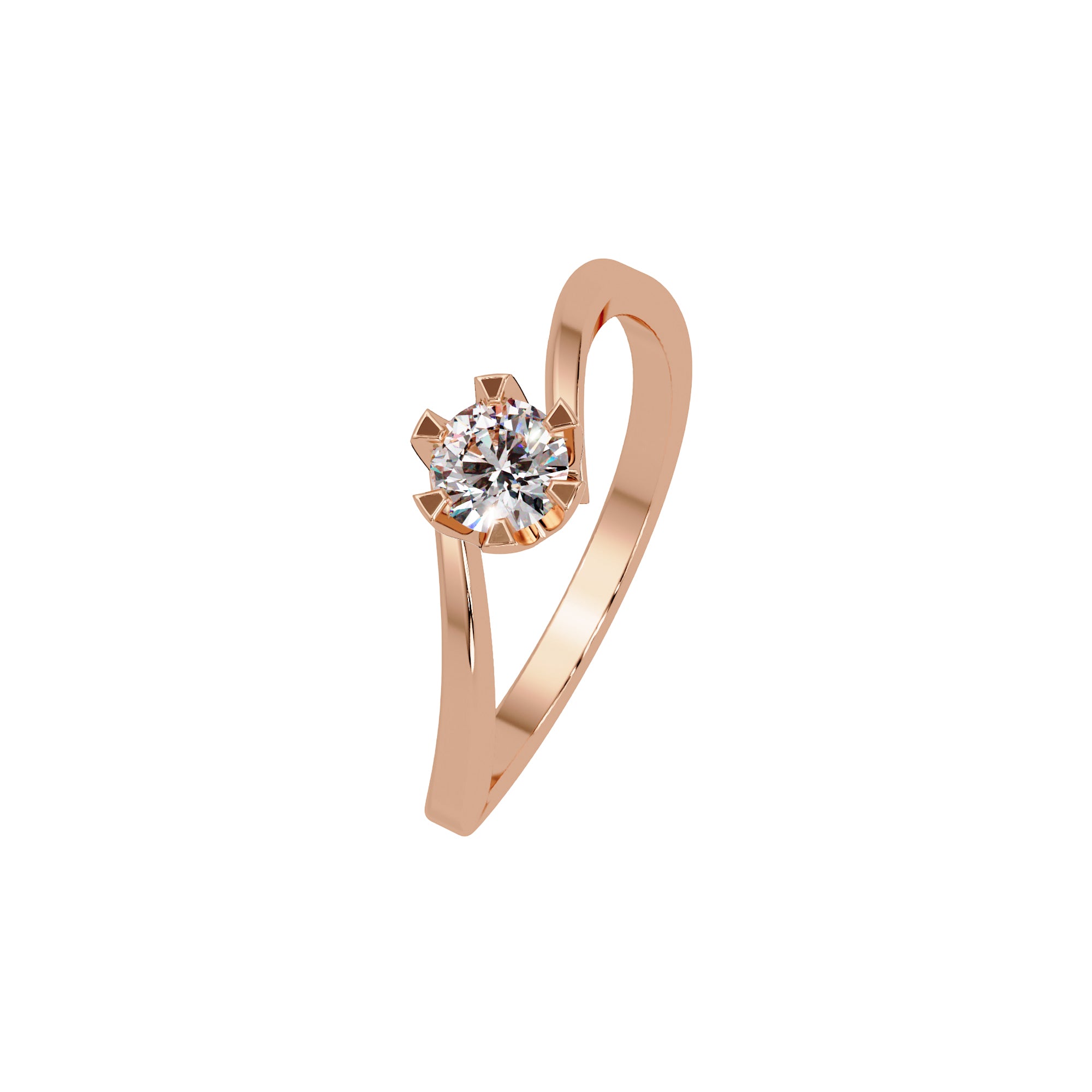 Lab Grown Diamond 0.30 CTW Floral Solitaire Twist Ring- Sterling Silver