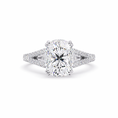 Lab Grown Diamond 4.25 CT Split Shank PavÃ© Ring- Sterling Silver