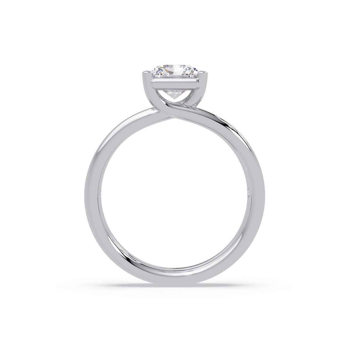 2.00 Ct Radiant Cut Lab-Grown Diamond Split Shank Solitaire Ring - Sterling Silver