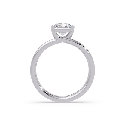 2.00 Ct Radiant Cut Lab-Grown Diamond Split Shank Solitaire Ring - Sterling Silver