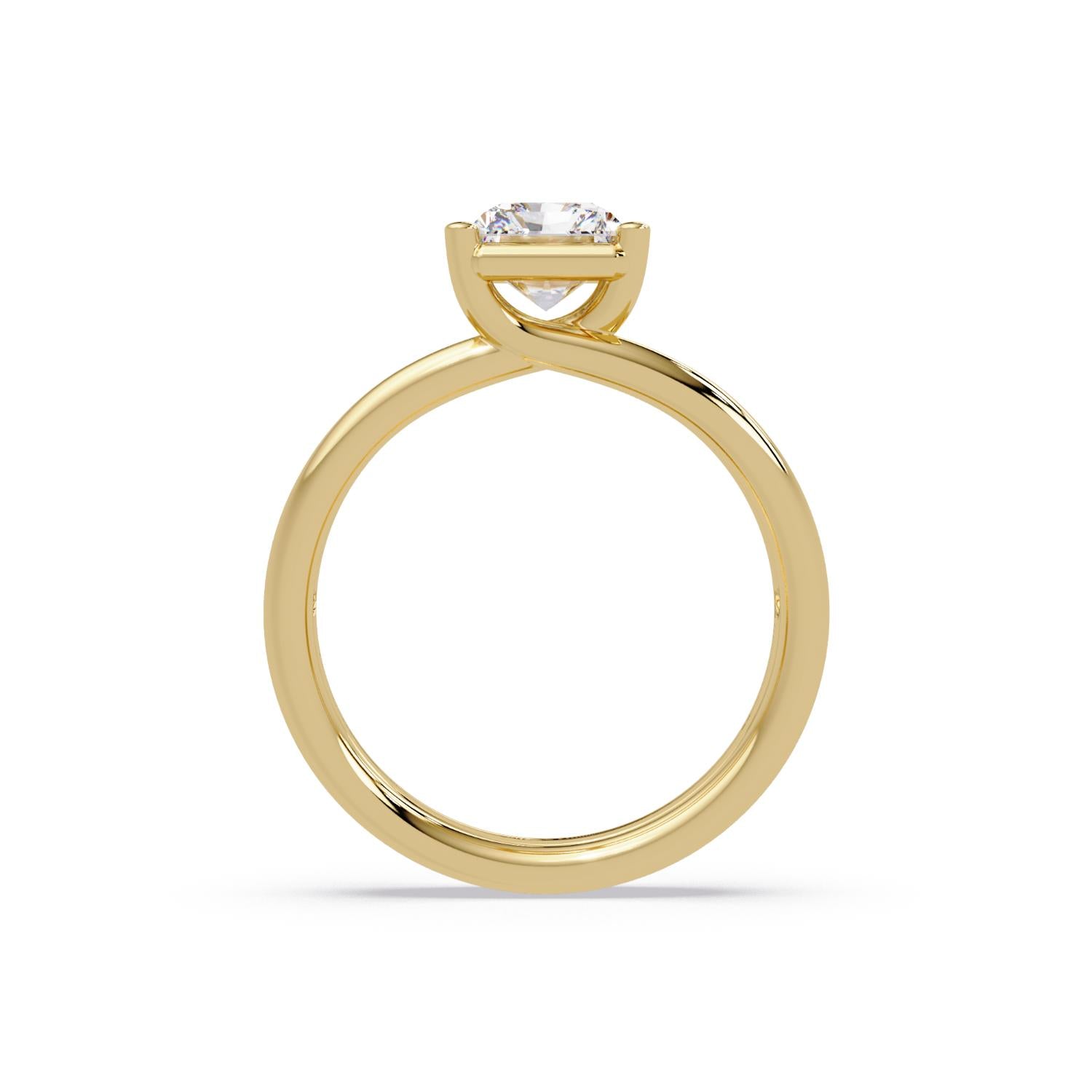 2.00 Ct Radiant Cut Lab-Grown Diamond Split Shank Solitaire Ring - Sterling Silver