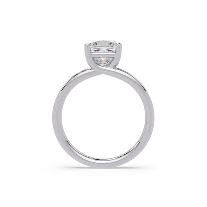 Lab-Grown Diamond 2.00 Ct Square Cut Split Shank Solitaire Ring - Sterling Silver