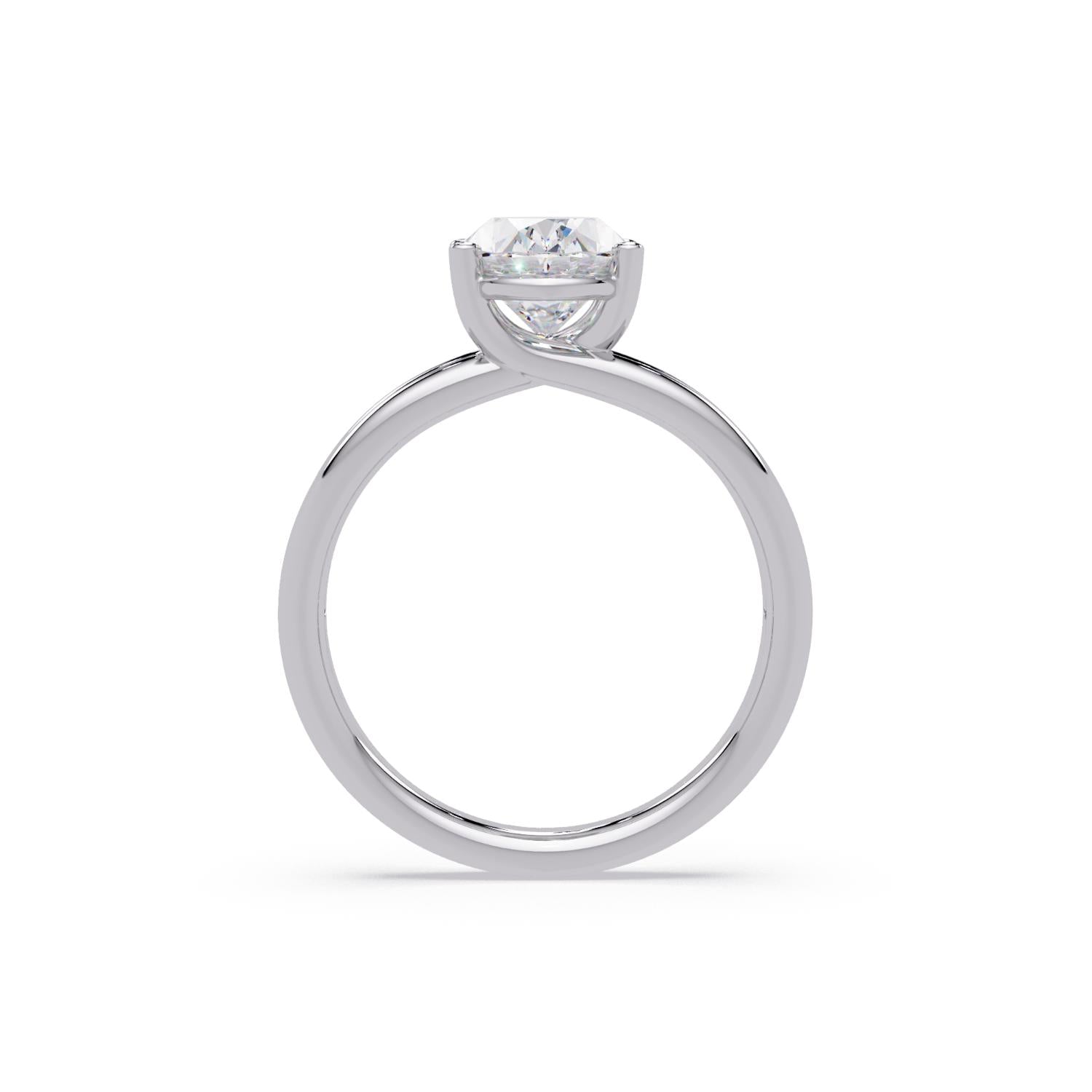 Lab-Grown Diamond 2.08 Ct Oval Cut Split Shank Solitaire Ring - Sterling Silver