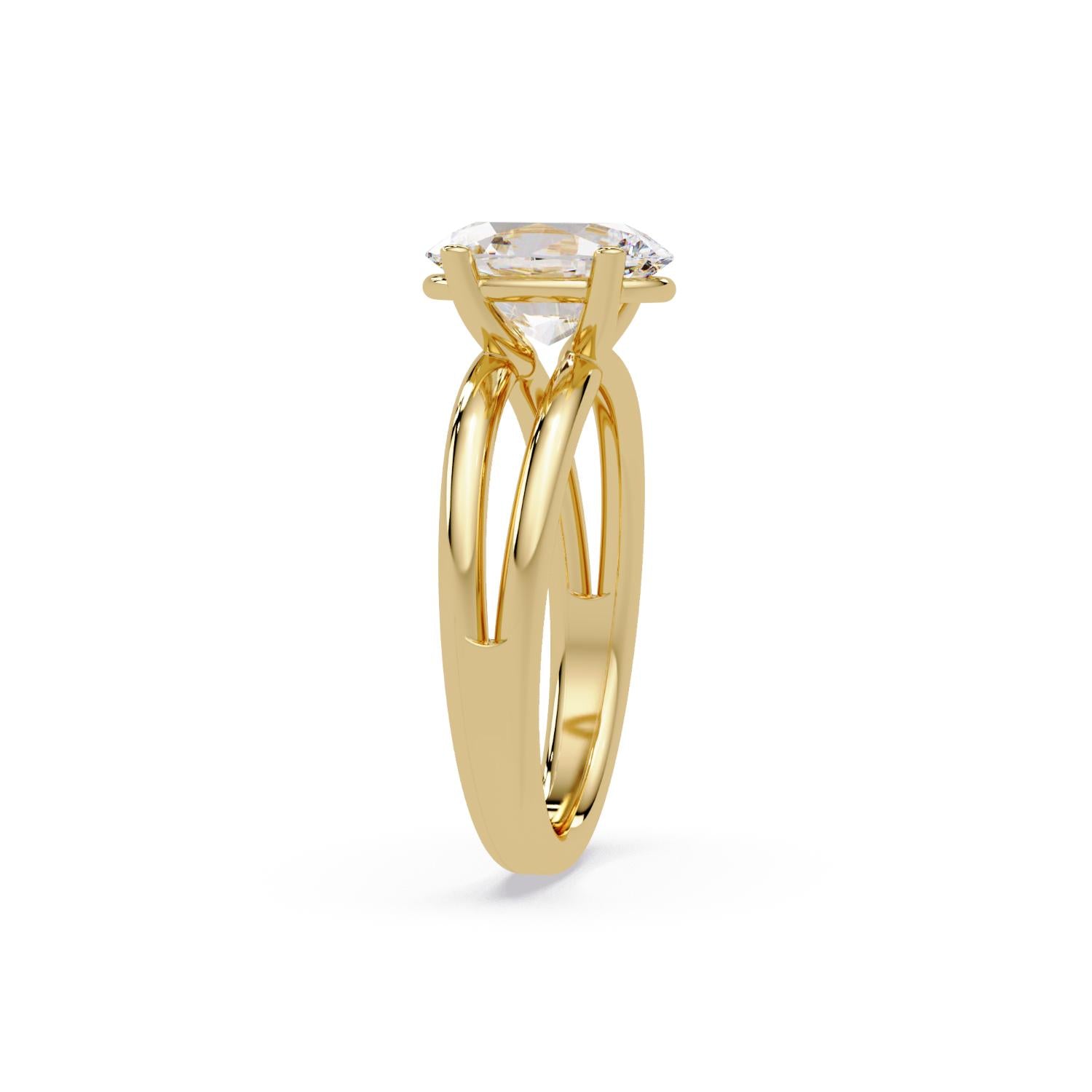 Lab-Grown Diamond 2.08 Ct Oval Cut Split Shank Solitaire Ring - Sterling Silver
