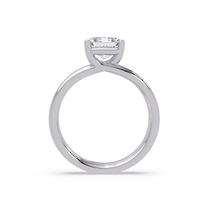 Lab-Grown Diamond 2.00 Ct Octagon Cut Split Shank Solitaire Ring - Sterling Silver