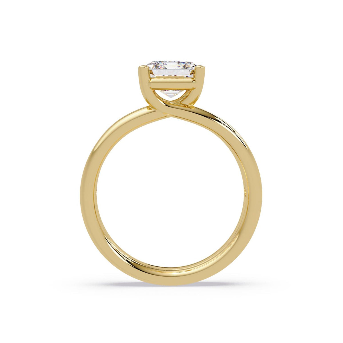 Lab-Grown Diamond 2.00 Ct Octagon Cut Split Shank Solitaire Ring - Sterling Silver