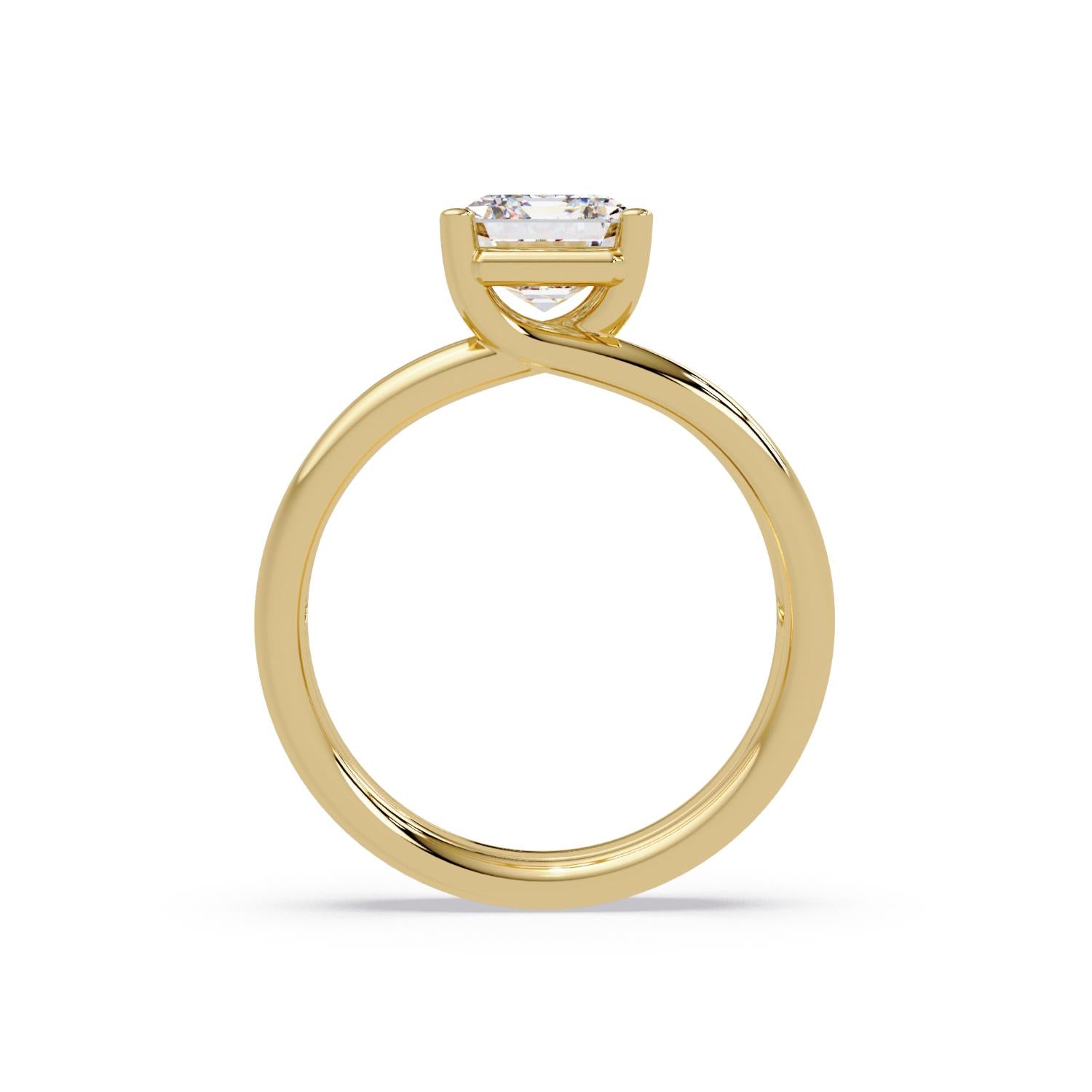Lab-Grown Diamond 2.00 Ct Octagon Cut Split Shank Solitaire Ring - Sterling Silver