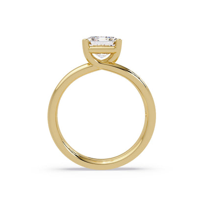 Lab-Grown Diamond 2.00 Ct Octagon Cut Split Shank Solitaire Ring - Sterling Silver
