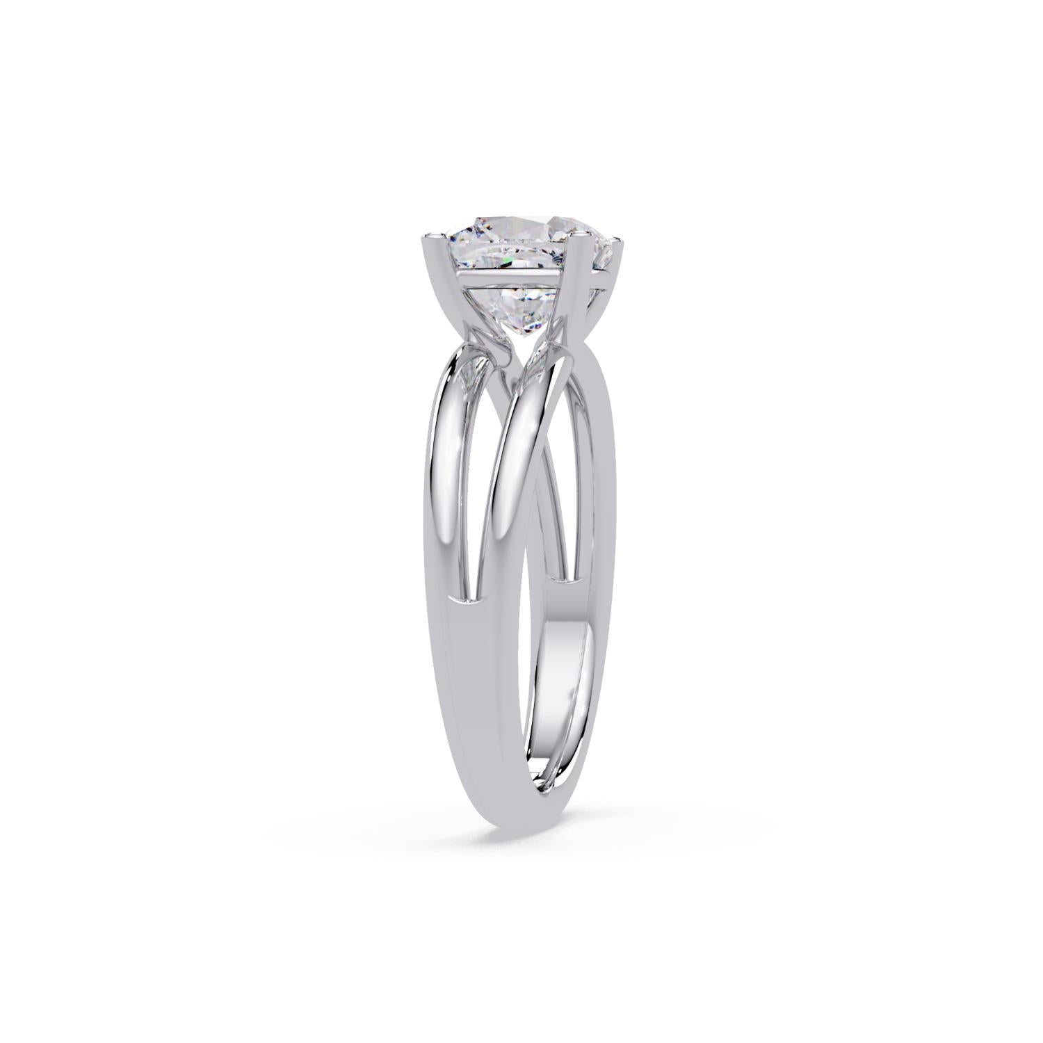 Lab-Grown Diamond 2.25 Ct Cushion Cut Split Shank Solitaire Ring - Sterling Silver