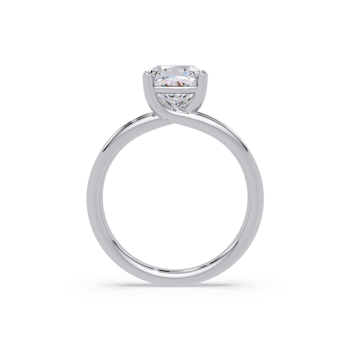 Lab-Grown Diamond 2.25 Ct Cushion Cut Split Shank Solitaire Ring - Sterling Silver