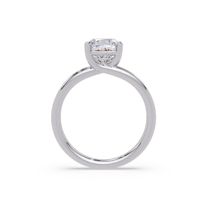 Lab-Grown Diamond 2.25 Ct Cushion Cut Split Shank Solitaire Ring - Sterling Silver