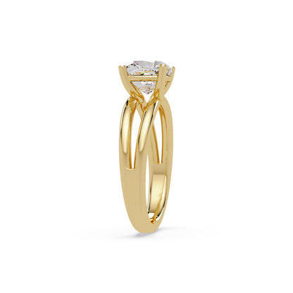 Lab-Grown Diamond 2.25 Ct Cushion Cut Split Shank Solitaire Ring - Sterling Silver
