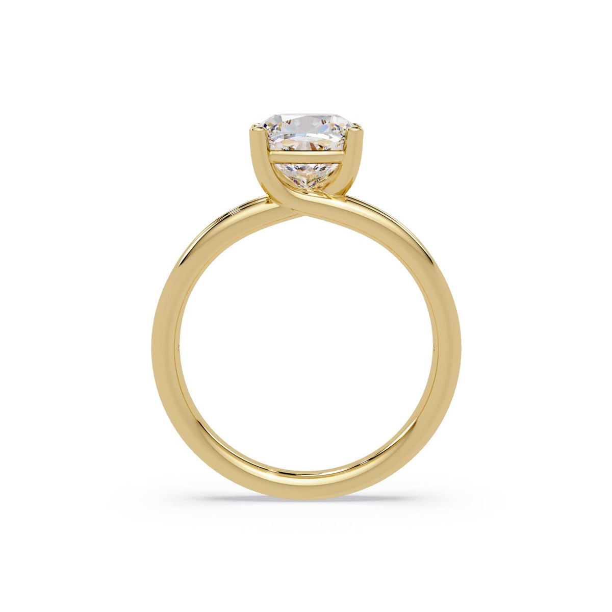 Lab-Grown Diamond 2.25 Ct Cushion Cut Split Shank Solitaire Ring - Sterling Silver