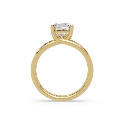Lab-Grown Diamond 2.25 Ct Cushion Cut Split Shank Solitaire Ring - Sterling Silver