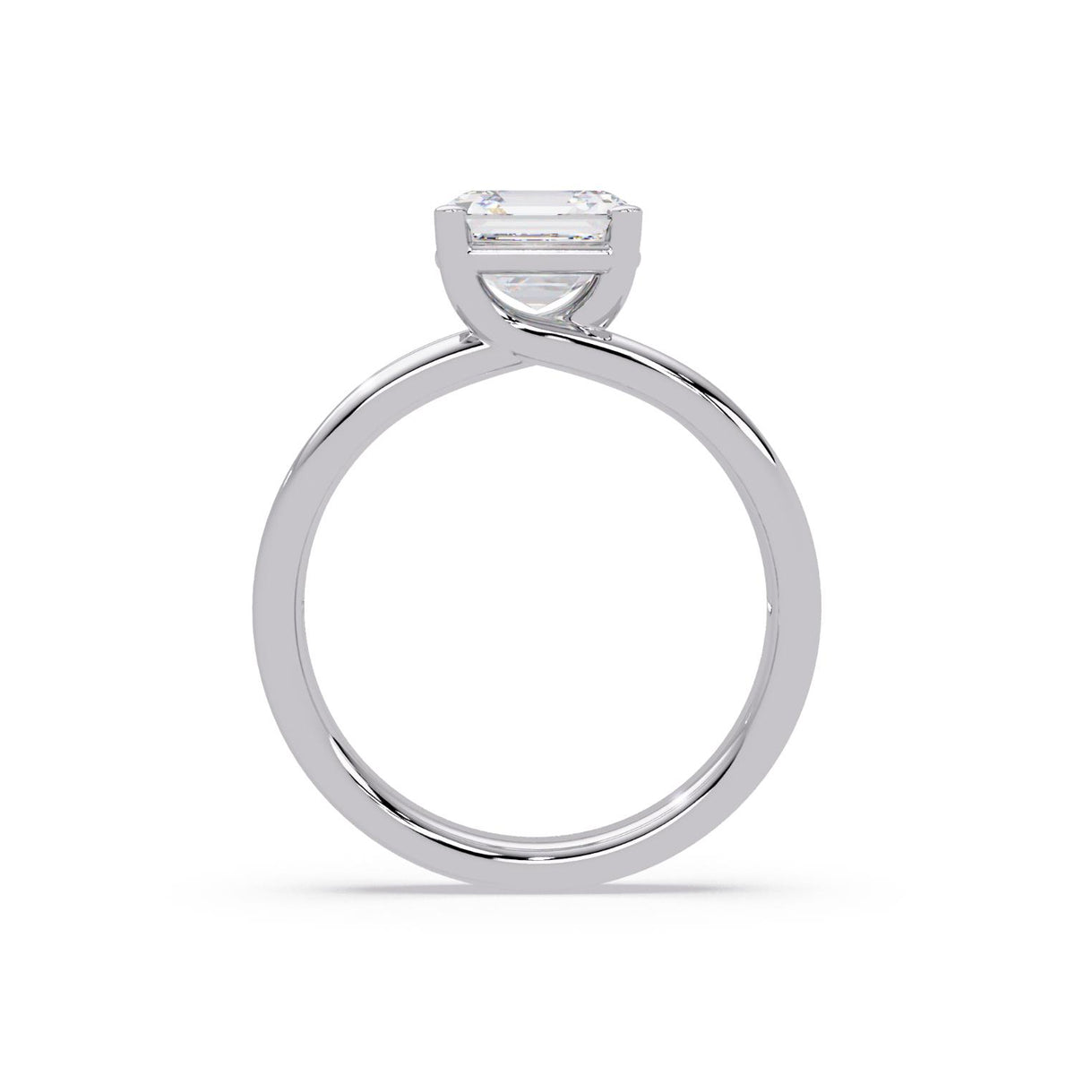 Lab-Grown Diamond 2.00 Ct Octagon Cut Split Shank Solitaire Ring - Sterling Silver