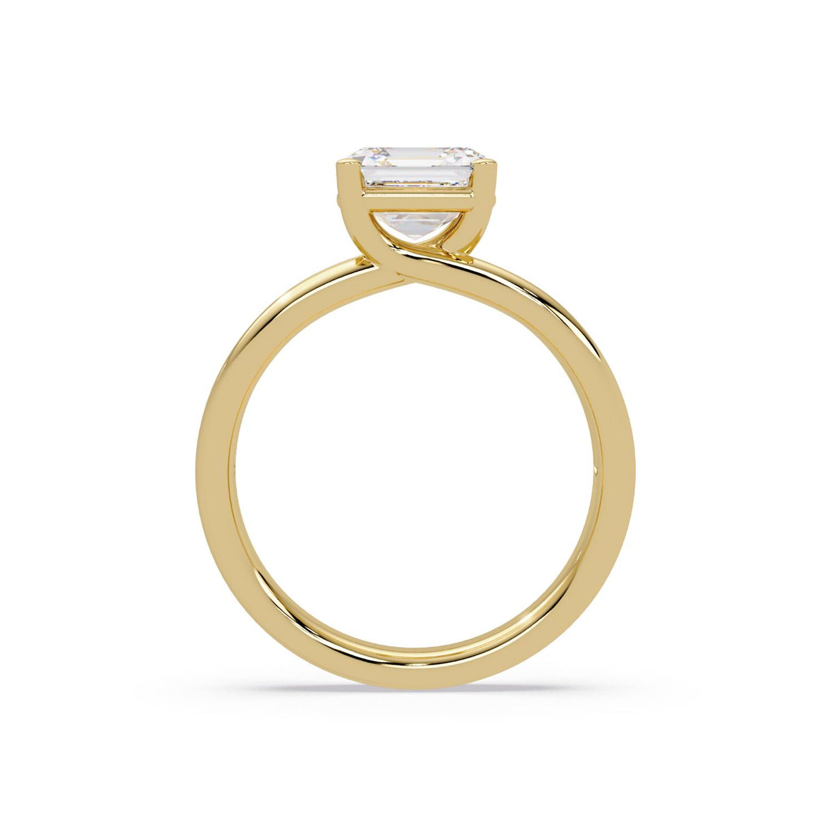 Lab-Grown Diamond 2.00 Ct Octagon Cut Split Shank Solitaire Ring - Sterling Silver