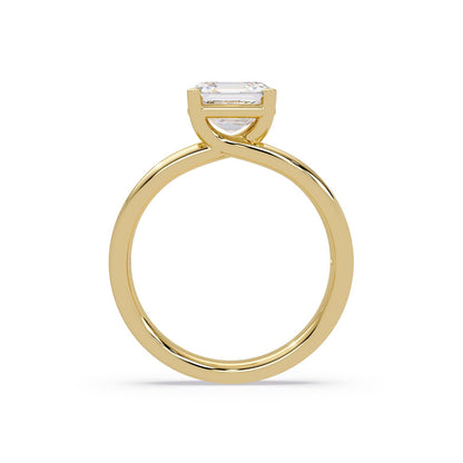 Lab-Grown Diamond 2.00 Ct Octagon Cut Split Shank Solitaire Ring - Sterling Silver