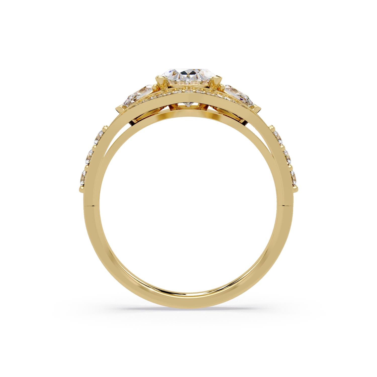 Lab-Grown Diamond 1.55 Ct Oval Halo Three-Stone Ring - Sterling Silver