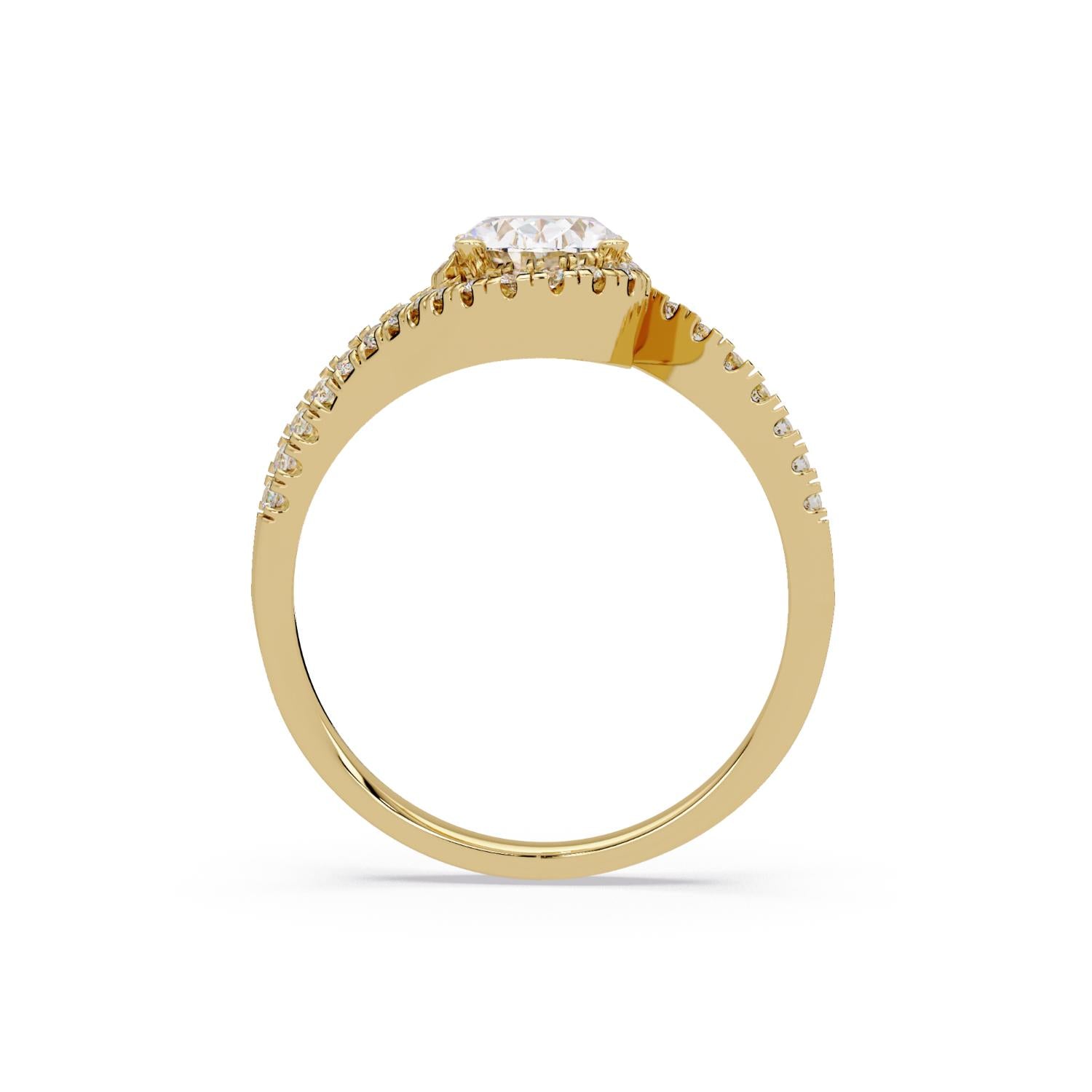 Lab-Grown Diamond 1.30 Ct Oval Halo Pavé Split Ring - Sterling Silver