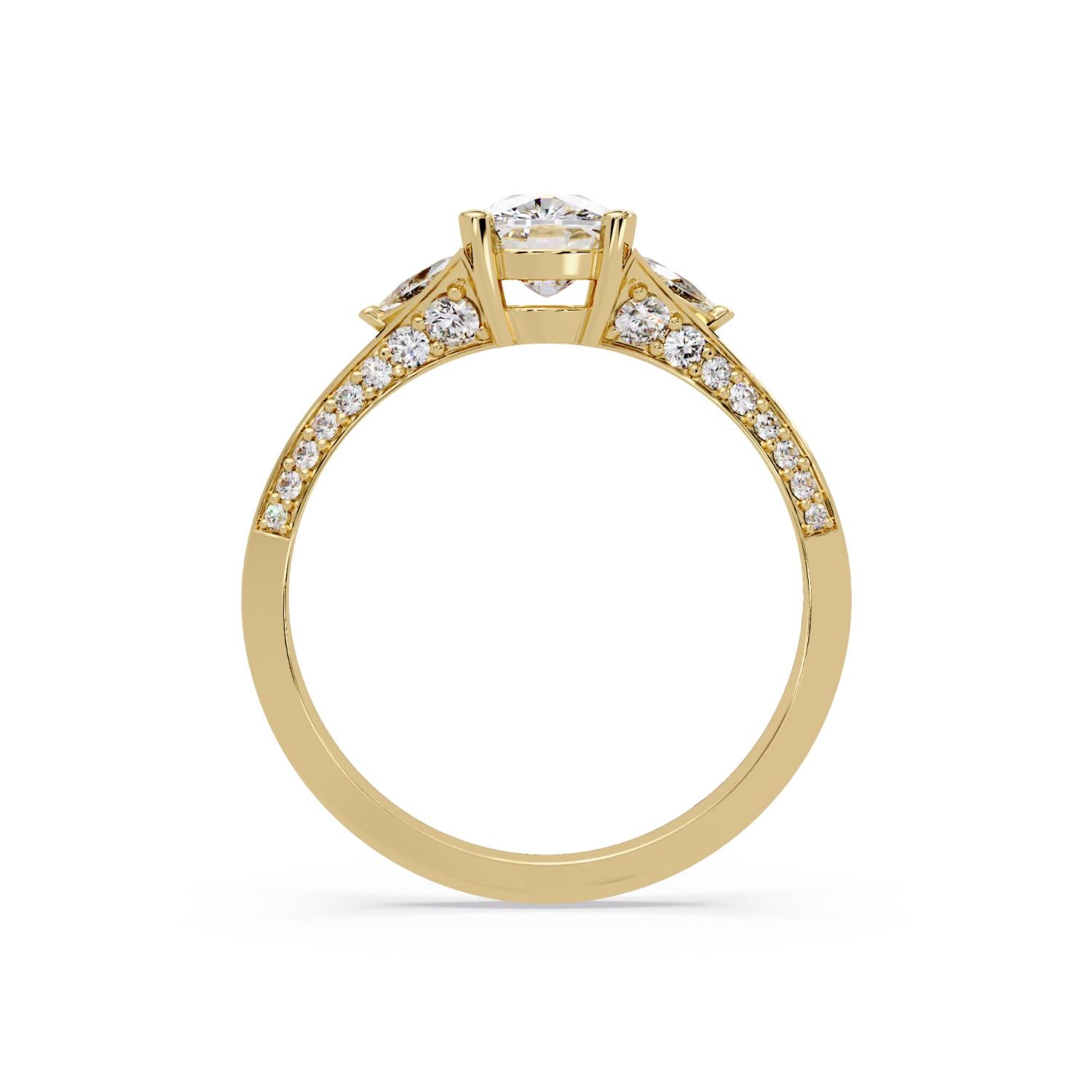 Lab-Grown Diamond 1.75 Ct Cushion Three-Stone Trillion Side Vintage Ring - Sterling Silver