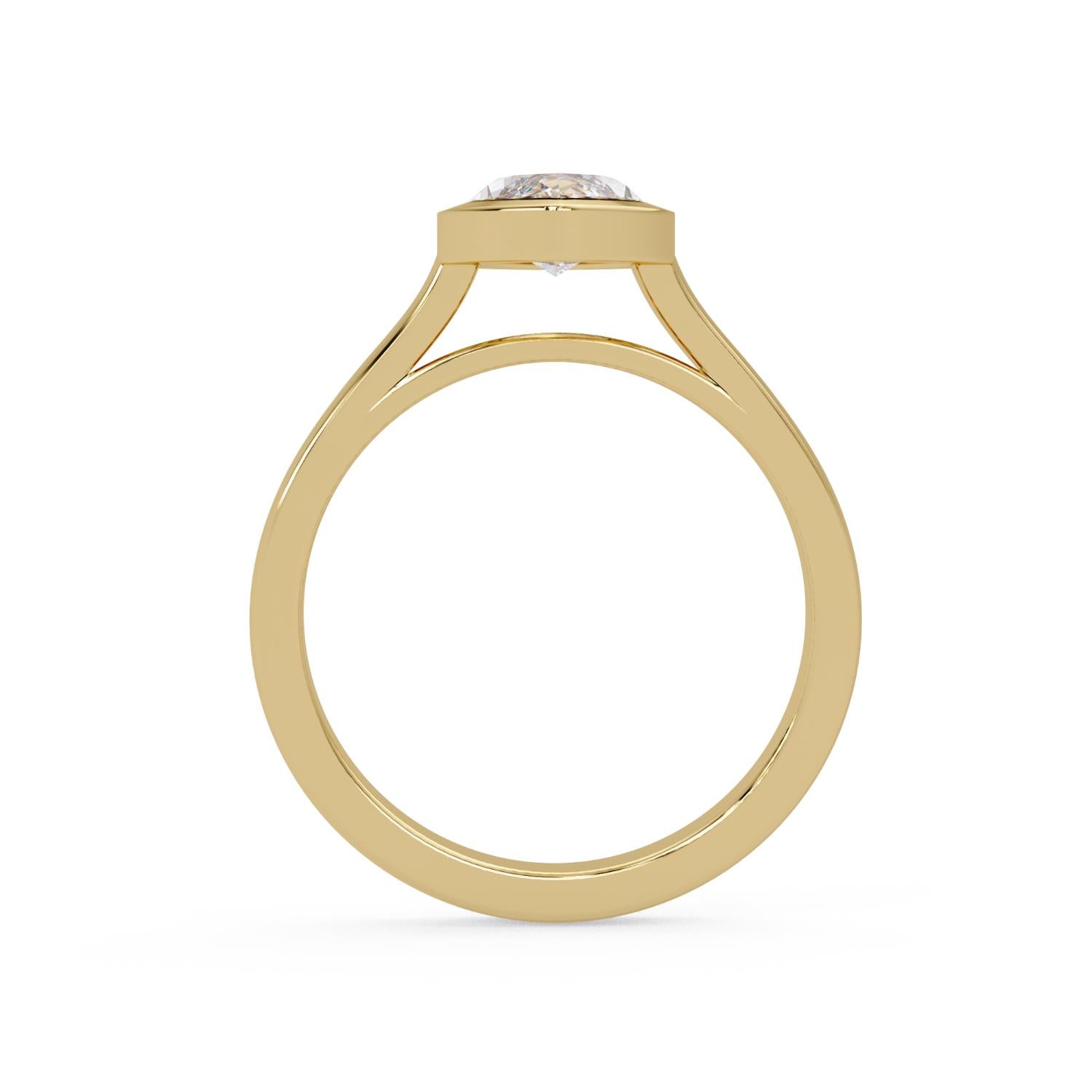 Lab-Grown Diamond 1.50 Ct Marquise Minimalist Bezel Solitaire Ring - Sterling Silver