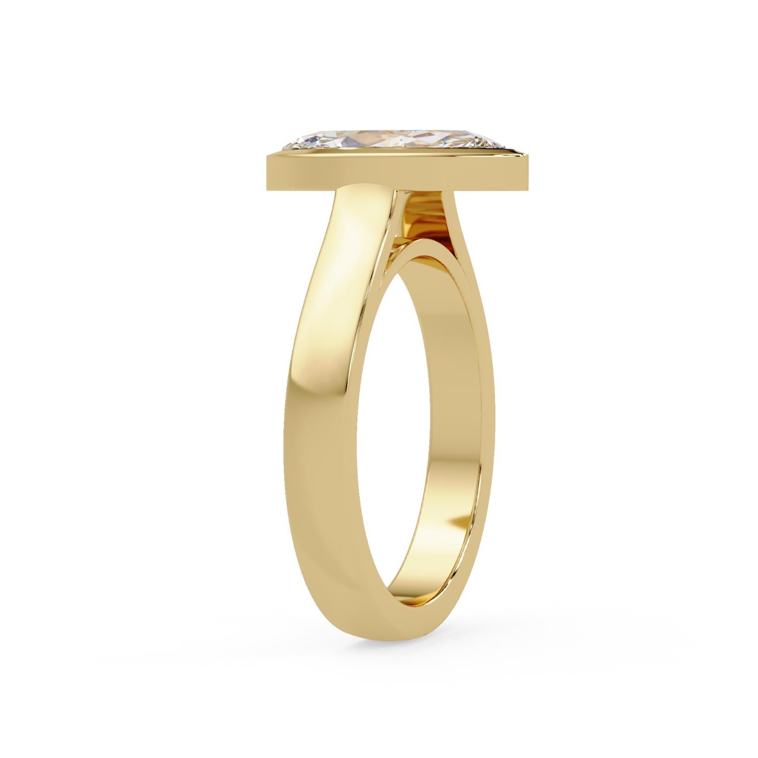 Lab-Grown Diamond 1.50 Ct Marquise Minimalist Bezel Solitaire Ring - Sterling Silver
