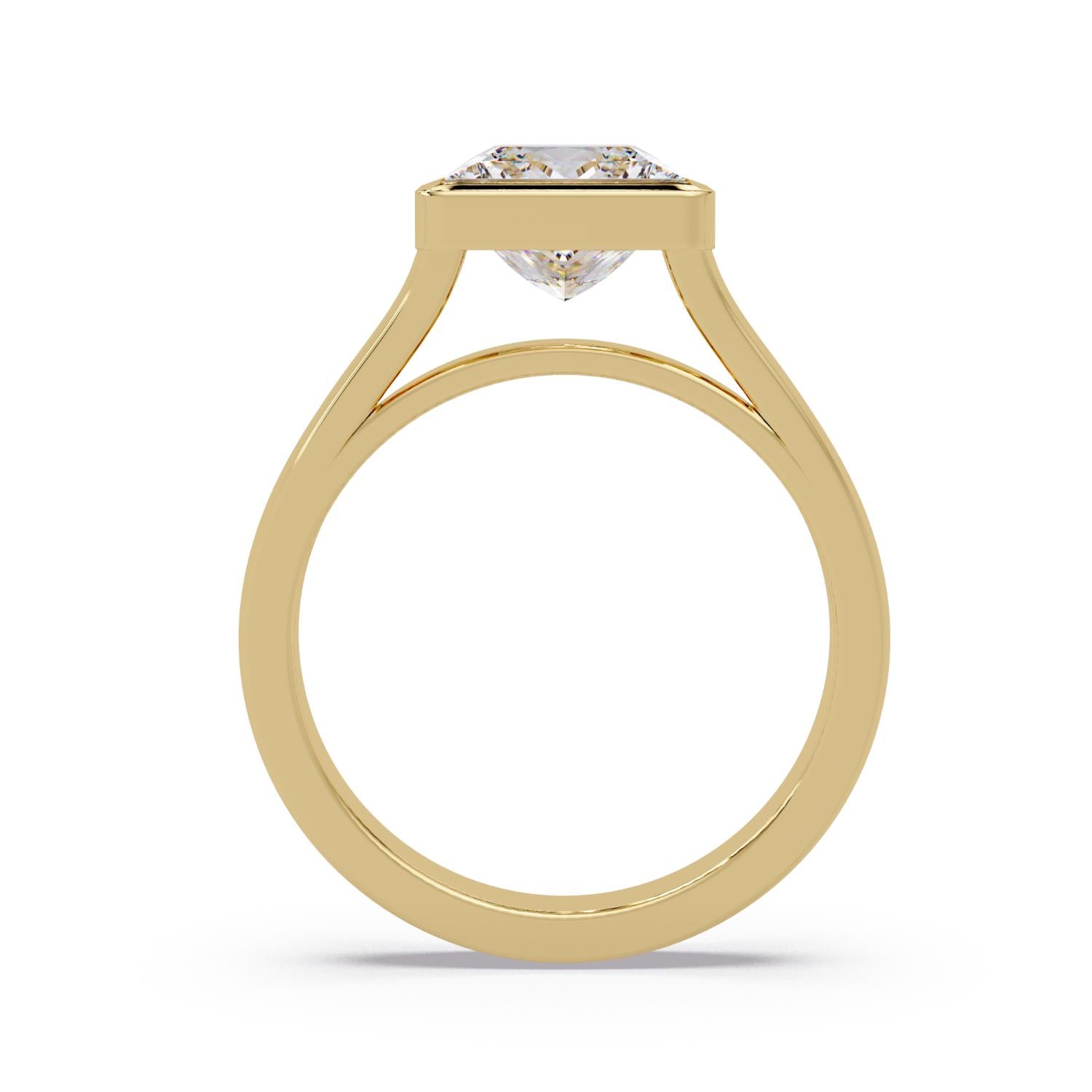 Lab Grown Diamond 2.65 Carat Square Solitaire Ring - 925 Sterling Silver