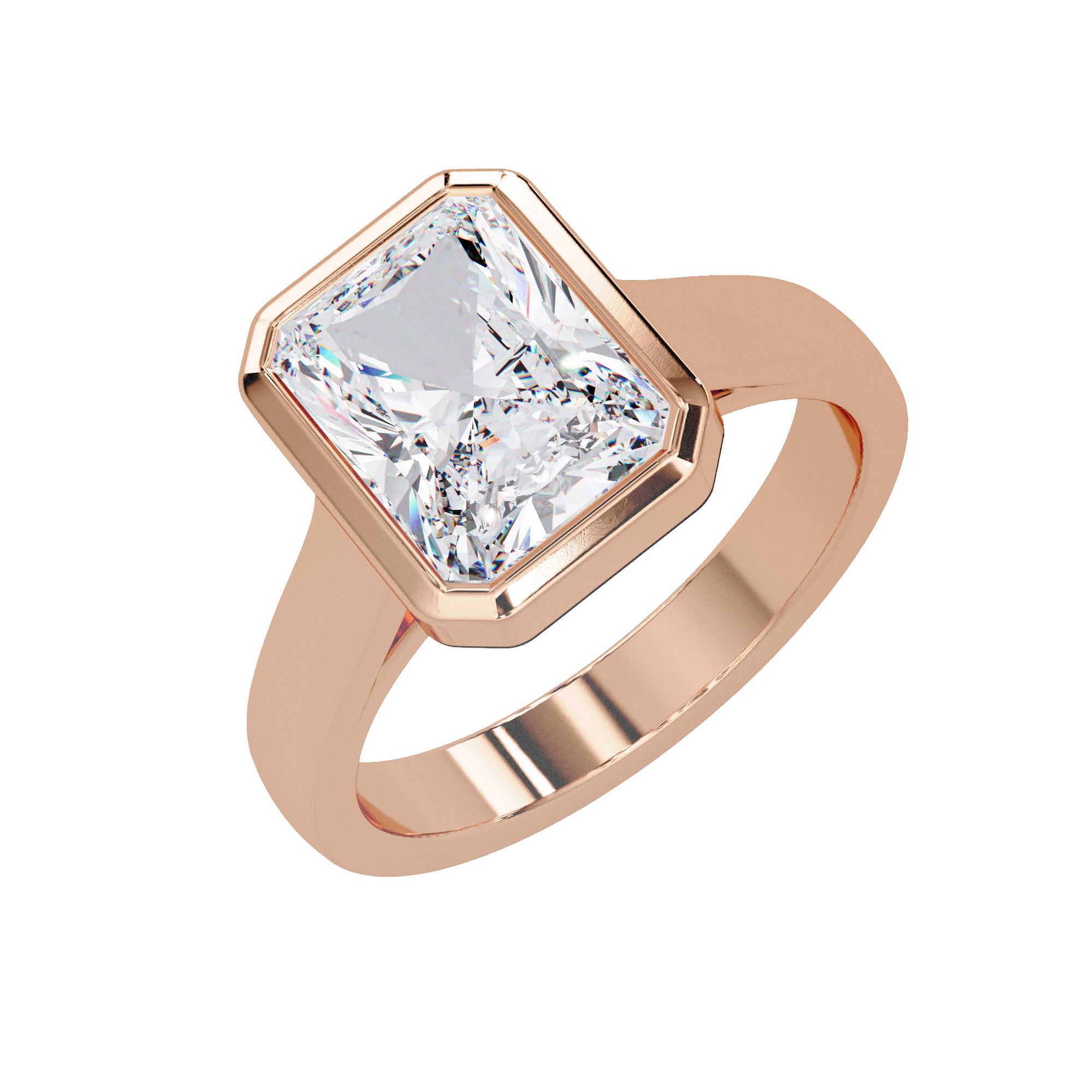 Lab Grown Diamond 7.50mm Square 2.65 Carat Solitaire Ring - 925 Sterling Silver