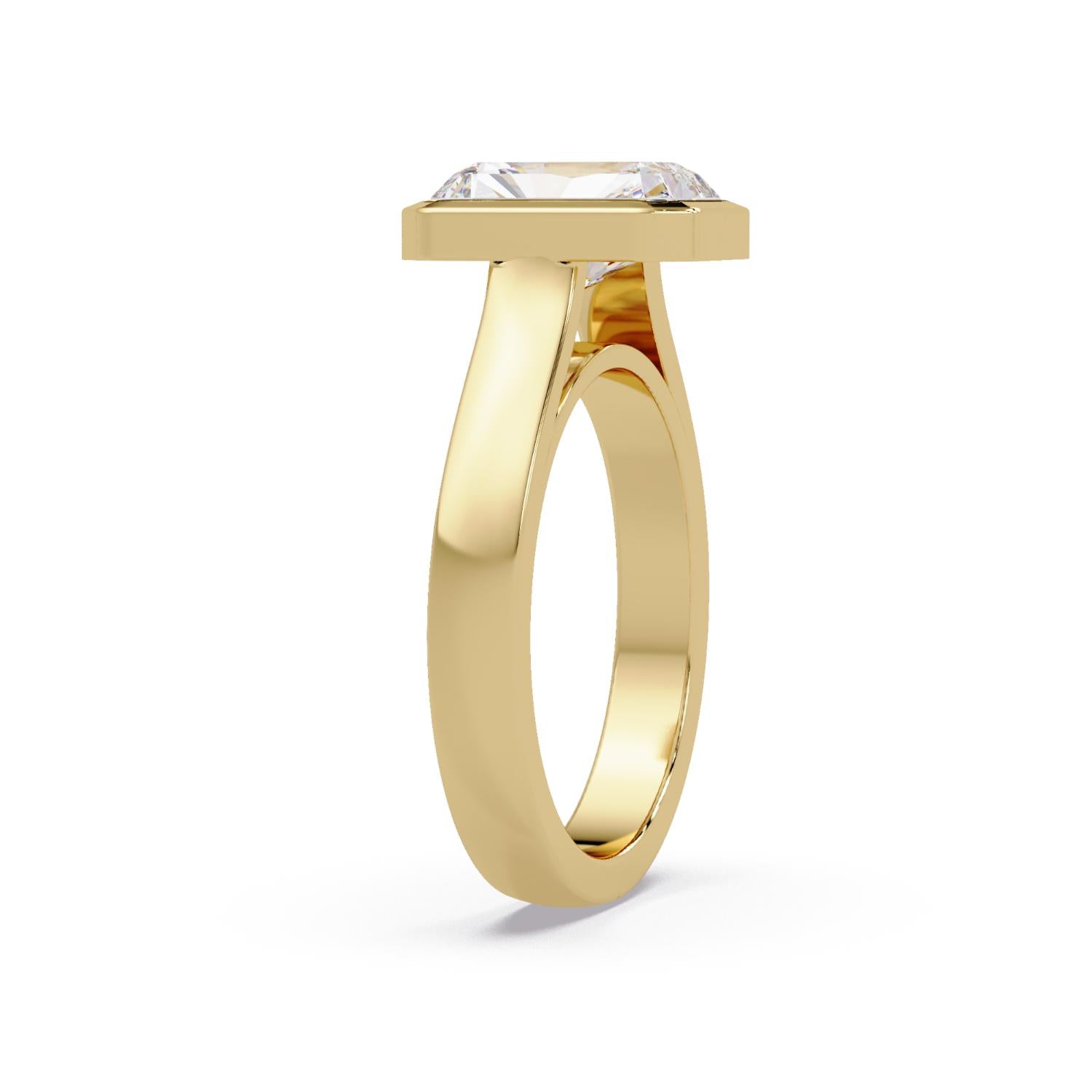 Lab Grown Diamond 7.50mm Square 2.65 Carat Solitaire Ring - 925 Sterling Silver