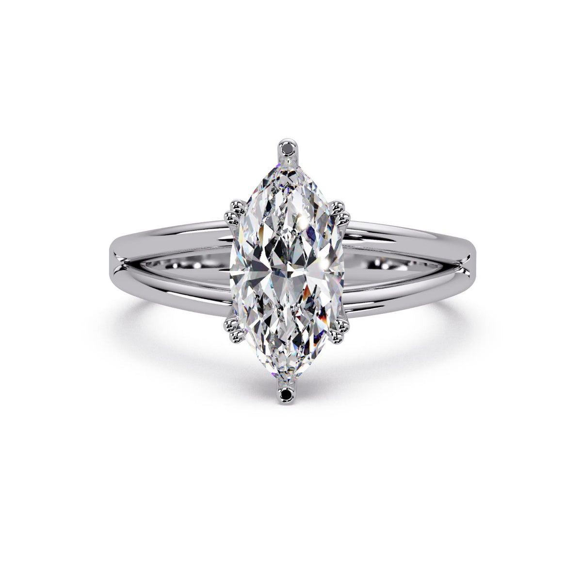 1.50 Ct Marquise Lab-Grown Diamond Solitaire Ring - 925 Sterling Silver