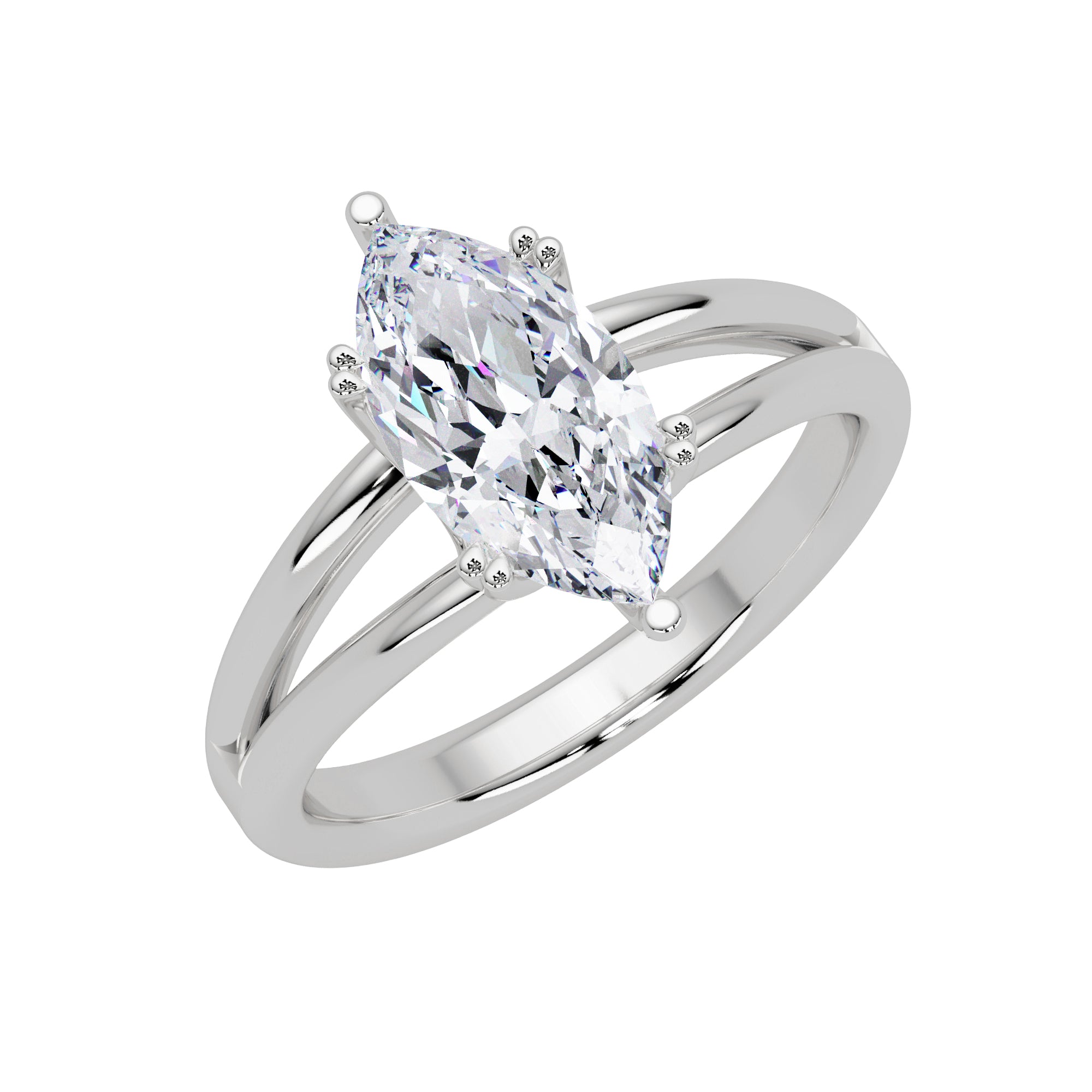 1.50 Ct Marquise Lab-Grown Diamond Solitaire Ring - 925 Sterling Silver